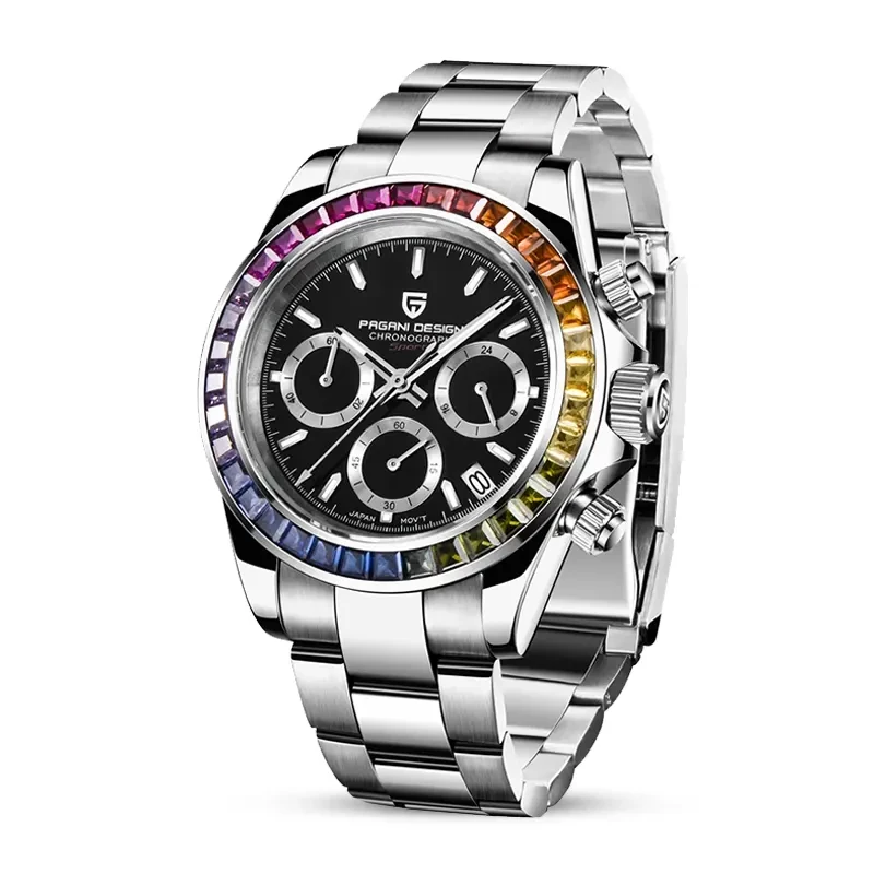 Pagani Design PD-1644 Daytona Rainbow Black Dial Men's Watch